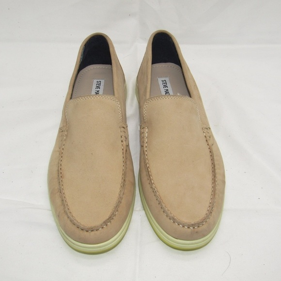 Steve Madden Loafers P-Cay Natural Nubuck Suede Leather in Cream Tan Sz 10 - Picture 4 of 13